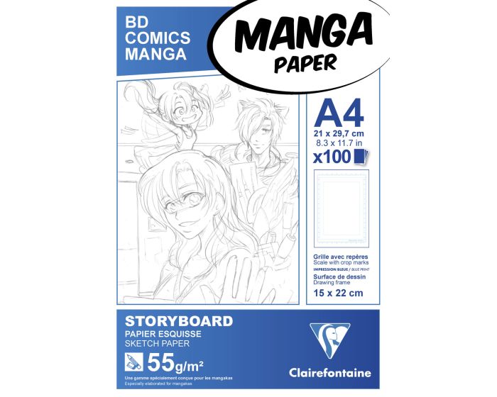 Exaclair B2B #94037 Clairefontaine Manga Paper Storyboard Pads 8 x