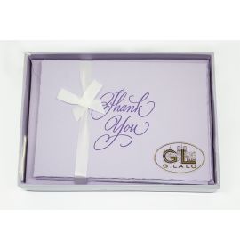 #020/10 G. Lalo Deckle-Edge Thank You Gift Box 4 ¼ x 6 Lavender 10 x 10