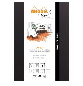#116100 Rhodia Touch Marker Pad - Layout 100g Paper - Extra White - Blank - A5+ - 50 Sheets
