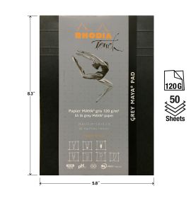 Rhodia Touch Maya Pad - Gray - Cross'n'Dot - A5 - 50 Sheets