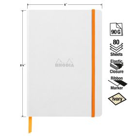 Rhodia - Rhodiarama - Softcover Notebook - Lined - 80 Sheets - Ivory Paper - A5 - White