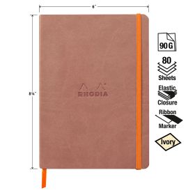 Rhodia - Rhodiarama - Softcover Notebook - Dot - 80 Sheets - Ivory Paper - 6 x 8 1/4" (A5) - Rosewood