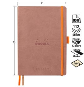 Rhodia - Goalbook - Softcover - Dot Grid - 224 Numbered Pages - Ivory Paper - A5 - Rosewood