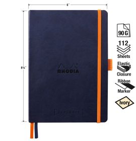 Rhodia - Goalbook - Softcover - Dot Grid - 224 Numbered Pages - Ivory Paper - A5 - Midnight