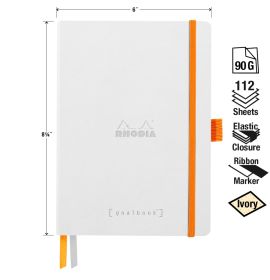 Rhodia - Goalbook - Softcover - Dot Grid - 224 Numbered Pages - Ivory Paper - A5 - White