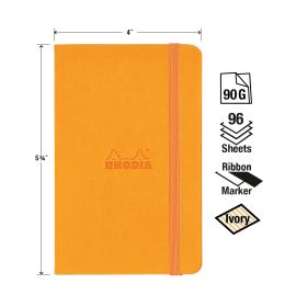 Rhodia - Webnotebook - Lined - 90g Ivory Paper - 96 Sheets - A6 - Orange Cover