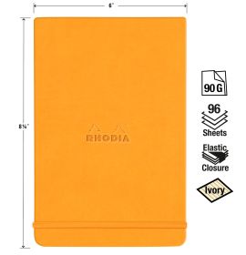 Rhodiarama - Webnotepad - Lined - 90g Ivory Paper - 96 Sheets - 6 x 8 1/4" - Orange