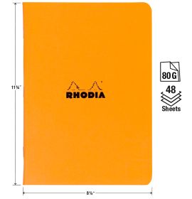 Rhodia - Slim Staplebound Notebook - Lined - 48 Sheets - 8 1/4 x 11 3/4" - Orange