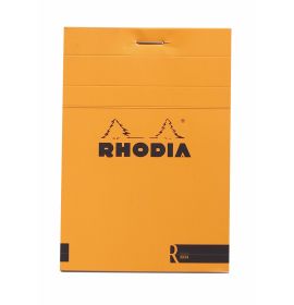 Rhodia - R by Rhodia - Premium Staplebound Notepads - Lined - 90g Ivory Paper - 70 Sheets - 3 3/8 x 4 3/4" - Orange