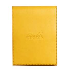 #1282/16 Rhodia Pad Holder N. 12 Yellow with Orange Lined Pad, 3 ¾ x 5 ¼