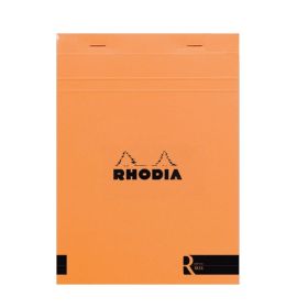Rhodia - R by Rhodia - Premium Staplebound Notepads - Blank - 90g Ivory Paper - 70 Sheets - 6 x 8 1/4" - Orange
