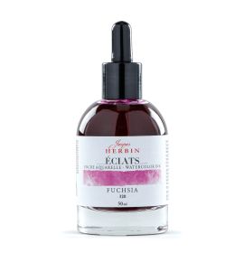 Jacques Herbin - Eclats Dye-Based Watercolor Ink - 50ml Bottle with Glass Pipette - Fuchsia