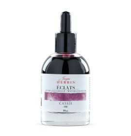 Jacques Herbin - Eclats Dye-Based Watercolor Ink - 50ml Bottle with Glass Pipette - Cassis