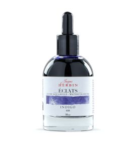 Jacques Herbin - Eclats Dye-Based Watercolor Ink - 50ml Bottle with Glass Pipette - Indigo