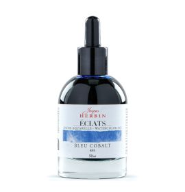 Jacques Herbin - Eclats Dye-Based Watercolor Ink - 50ml Bottle with Glass Pipette - Bleu Cobalt