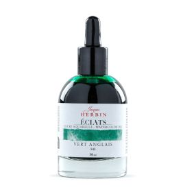 Jacques Herbin - Eclats Dye-Based Watercolor Ink - 50ml Bottle with Glass Pipette - Vert Anglais