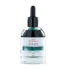Jacques Herbin - Eclats Dye-Based Watercolor Ink - 50ml Bottle with Glass Pipette - Vert Sapin