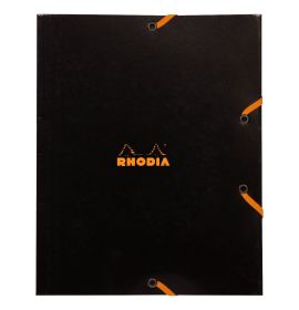 Rhodia - Three Flap Portfolios - Pressboard with Elastic Closures - Black - 7 1/2 x 9 1/2"
