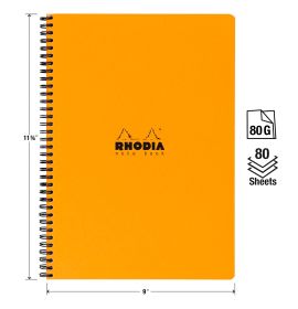 Rhodia - Wirebound Notebook - Orange Cover - Lined with Margin - 9 x 11 3/4"