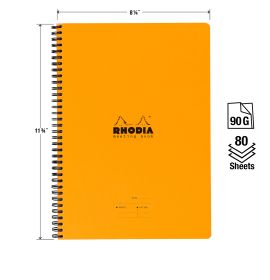 Rhodia - Meeting Book - Wirebound - Orange Cover - Lined - 9 x 11 3/4"