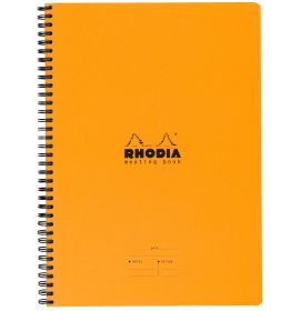 Rhodia - Meeting Book - Wirebound - Lined - 80 Sheets - A4 - Orange Cover