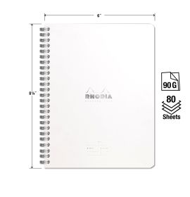 Rhodia - Meeting Book - Wirebound - White Cover - Lined - 6 x 8 1/4"