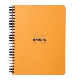 Rhodia - Meeting Book - Wirebound - Lined - 80 Sheets - A5 - Orange Cover