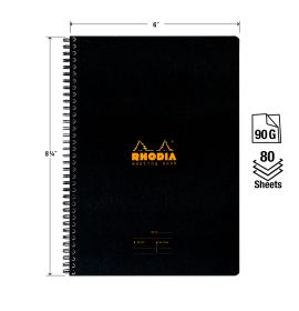 Rhodia - Meeting Book - Wirebound - Lined - 80 Sheets - A5 - Black Cover