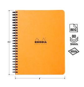 Rhodia - Wirebound Notebook - Orange Cover - Graph - 6 x 8 1/4"