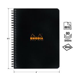 Rhodia - Wirebound Notebook - Black Cover - Dot Grid - 6 x 8 1/4"