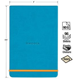Rhodiarama - Webnotepad - Lined - 90g Ivory Paper - 96 Sheets - 4 x 5 3/4" - Turquoise