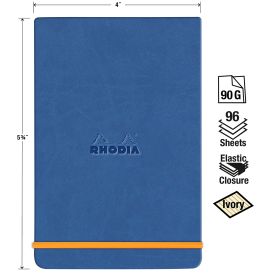 Rhodiarama - Webnotepad - Lined - 90g Ivory Paper - 96 Sheets - 4 x 5 3/4" - Sapphire