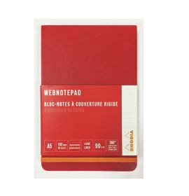 Rhodiarama Webnotepads - Hardcover - 5 ½ x 8 ¼ - Poppy - Lined
