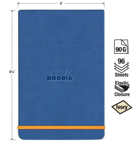 Rhodiarama - Webnotepad - Lined - 90g Ivory Paper - 96 Sheets - 6 x 8 1/4" - Sapphire