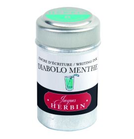 #H201/33 J Herbin La Perle des Encres Fountain Pen Ink Diabolo Menthe 1 tin of 6 cartridges