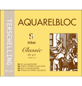 #21024 Schut Terschelling Classic Cold Press/Medium Fine 200g 18x24cm Blocks Glued on 4 sides - 20 Sheets