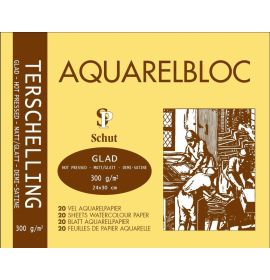 #21038 Schut Terschelling Glad Hot Press/Smooth 300g 18x24 cm Blocks - Glued on 4 sides 20 Sheets