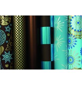 #211716 Clairefontaine Fashion Collection Azure" Wrapping Paper 6 x 27 1/2" Rolls in Display"