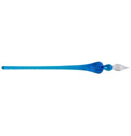 Jacques Herbin Round Glass Pen Spiral Body "Blue Outremer"
