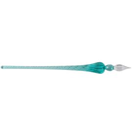 Jacques Herbin Round Glass Pen Spiral Body "Turquoise"