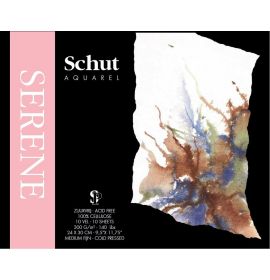 #21513 Schut Serene Cold Press/Medium Fine 300g 24x30 cm Blocks - Glued on 4 sides 20 Sheets