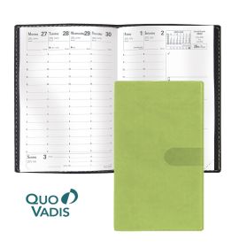 #2818Q5 Quo Vadis 2022-2023 University - Weekly Planner - 12 Months, Aug. to Jul. - 4 x 6" - Smooth Faux Suede Texas Bamboo Green