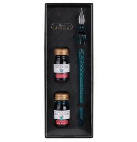 Jacques Herbin - Round Glass Pen & Ink Set - Turqoise