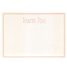 G. Lalo - Bordered Thank You Sets - 10 Cards and Envelopes - 300g - 4 1/4 x 6" - Rose