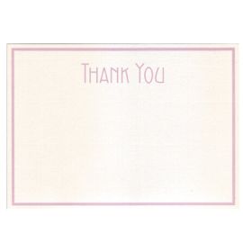 G. Lalo - Bordered Thank You Sets - 10 Cards and Envelopes - 300g - 4 1/4 x 6" - Lavender