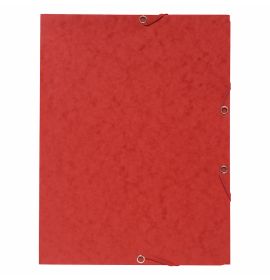 Exacompta - Three Flap Folder - Pressboard - 9 1/2 x 12 1/2" - Red