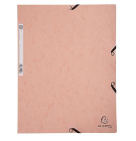 #55527E - Exacompta - Pastel Three Flap Folder - Pressboard - 9 1/2 x 12 1/2" - Coral