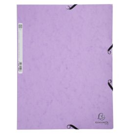 #55535E - Exacompta - Pastel Three Flap Folder - Pressboard - 9 1/2 x 12 1/2" - Mauve