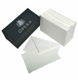 #563/00 G. Lalo Classic Gift Boxes Opera" Noir 3 ¾ x 6 300g Deckle-Edge Silver and Black"