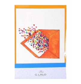 G. Lalo - Watercolor Foldover Cards - Straight-Edge - 4 1/4 x 6" - Melon Envelope